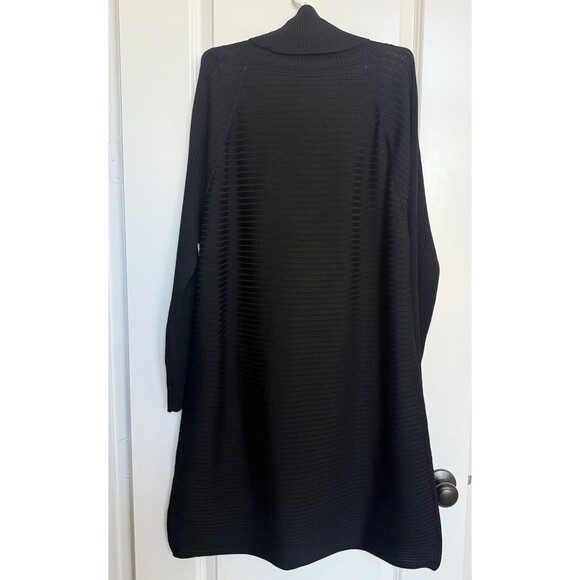 COS Women’s L Black Long Sleeve Turtleneck Ribbed Sweater Dress Minimalist Chic - Picture 2 of 7